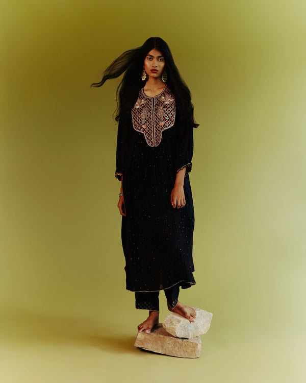 Eclipse Ajrakh Motif Kurta