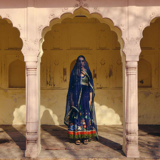 Blue Blossom Anarkali