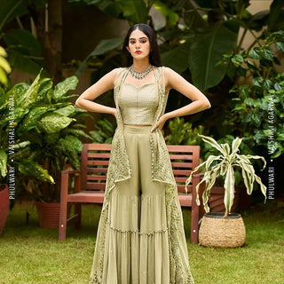 Gulmohar Beige Sharara set