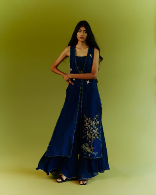 Blue Embers Indo Western Set