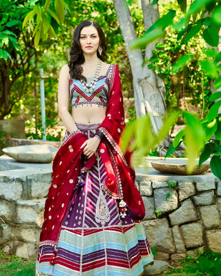 Gulmohar Orchid Lehenga Set