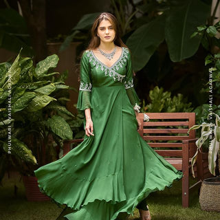 Liora Bottle green Gown