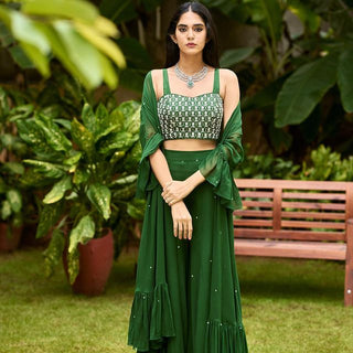 Calista  Bottle Green Flared Co-ord