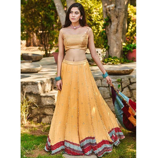 Calista  Mustard Lehenga Set