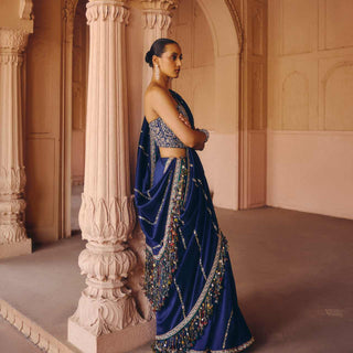 Blue Embers Dori Saree