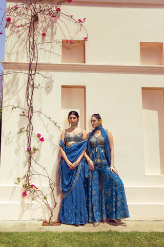 Enchanting Blue Sharara Set