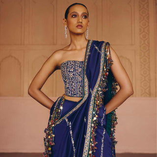 Blue Embers Dori Saree