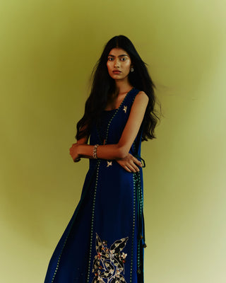 Blue Embers Indo Western Set
