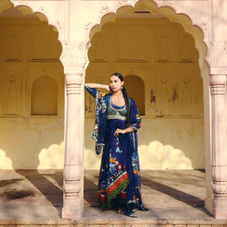 Blue Blossom Anarkali