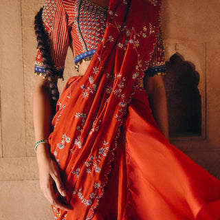Crimson Pre Draped Saree
