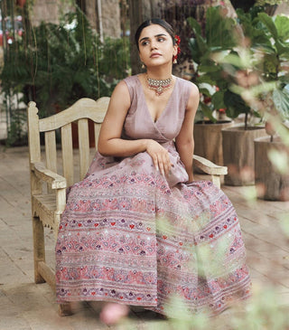 Gulmohar Lilac Flared Gown
