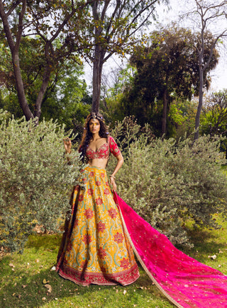 Nargis Mustard Yellow Bridal Lehenga set
