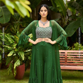 Calista  Bottle Green Flared Co-ord