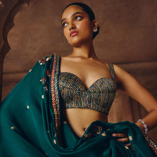 Emerald Canopy Saree