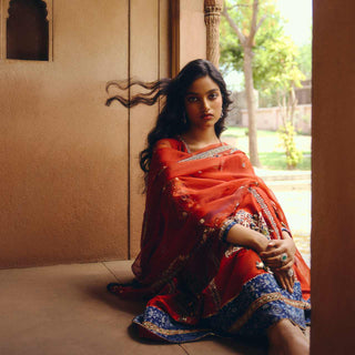 Crimson Symphony Anarkali