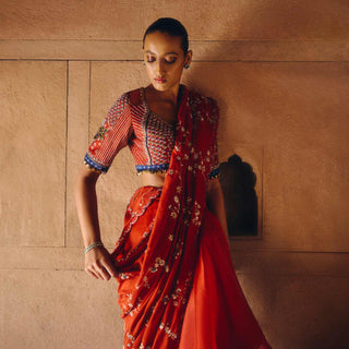 Crimson Pre Draped Saree