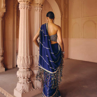 Blue Embers Dori Saree