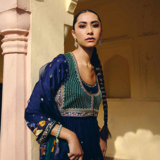 Blue Blossom Anarkali