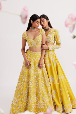 Aureya Mustard Yellow Lehenga set