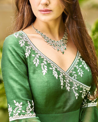Liora Bottle green Gown