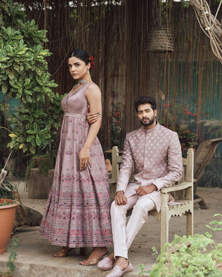 Gulmohar Lilac Flared Gown