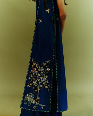 Blue Embers Indo Western Set