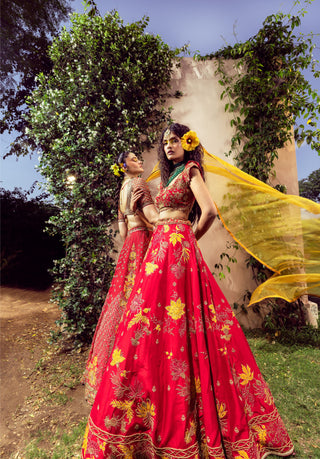 Liora Vibrant Red Lehenga