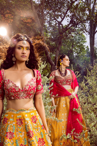 Nargis Mustard Yellow Bridal Lehenga set
