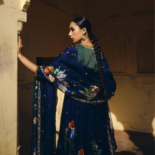 Blue Blossom Anarkali