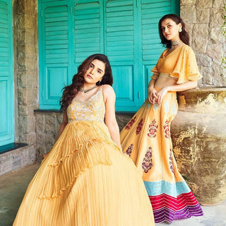 Gulmohar Mustard Flared Gown