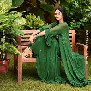 Calista  Bottle Green Flared Co-ord