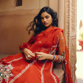 Crimson Symphony Anarkali