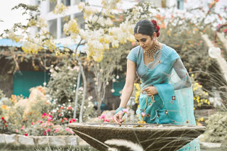 Elara Sky Blue Saree Set