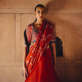 Crimson Pre Draped Saree