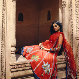 Crimson Symphony Anarkali