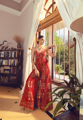Calista Vibrant Red Jumpsuit