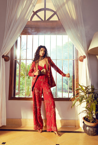 Aureya Vibrant Red Blazer set