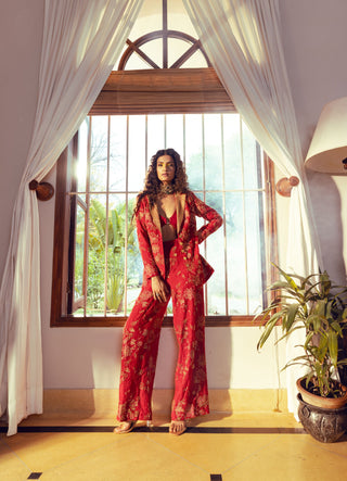 Aureya Vibrant Red Blazer set