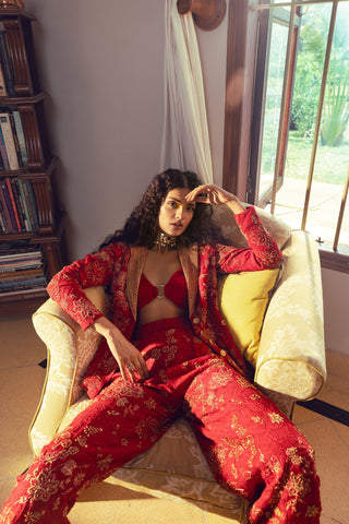 Aureya Vibrant Red Blazer set
