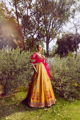 Aureya Mustard Yellow Lehenga Set