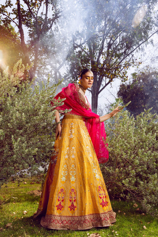 Aureya Mustard Yellow Lehenga Set
