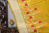 Indigo Blue and Mustard Banarasi Silk Saree