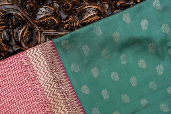 Green & Pink Banarasi Silk Dupatta