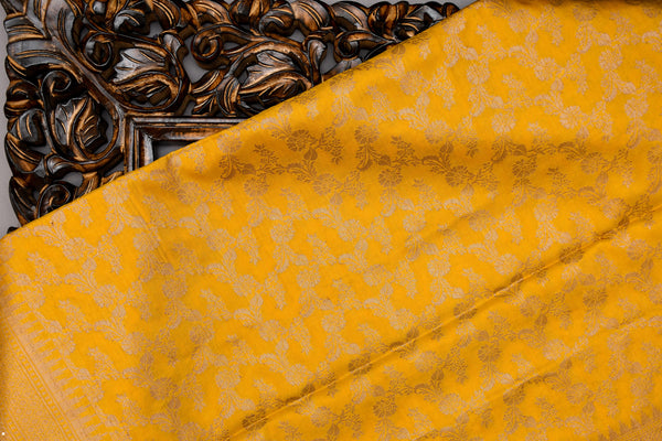 Yellow Banarasi Silk dupatta