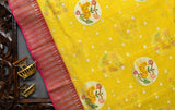 Yellow And Pink Kota Saree
