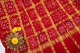 Red Cotton Bandhani Saree