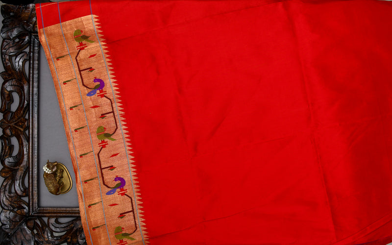 Red Paithani saree