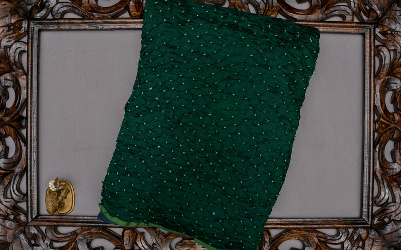 Green Bandhini Printed Saree