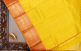 Lemon Yellow & Red Kanchi Pattu Saree