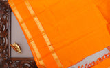 Grey & Orange Kanchi Pattu Saree